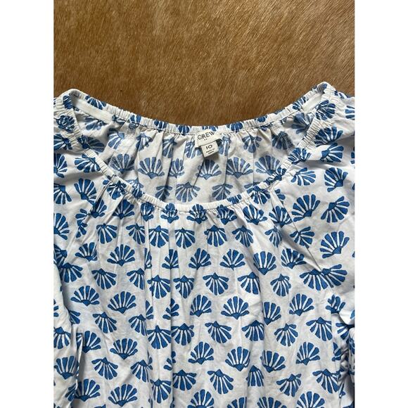 J. Crew White Blue Seashell Print Dress - Picture 5 of 7